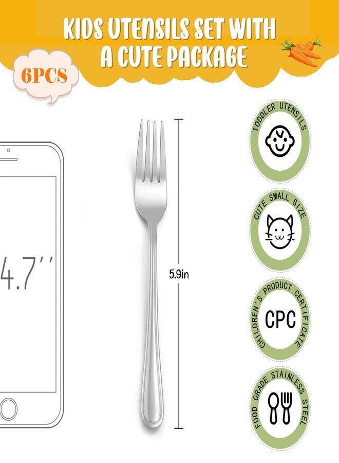 LIANYU 6-Piece Toddler Utensils Forks, Kids Silverware Forks for 2-10 Year Old, Children Cutlery Flatware Set, Kids Child Utensils for Home Preschools, Dishwasher Safe - Image 2